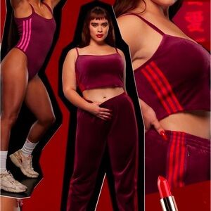 Adidas x Ivy Park Velour Track Jacket, Pants, and Top